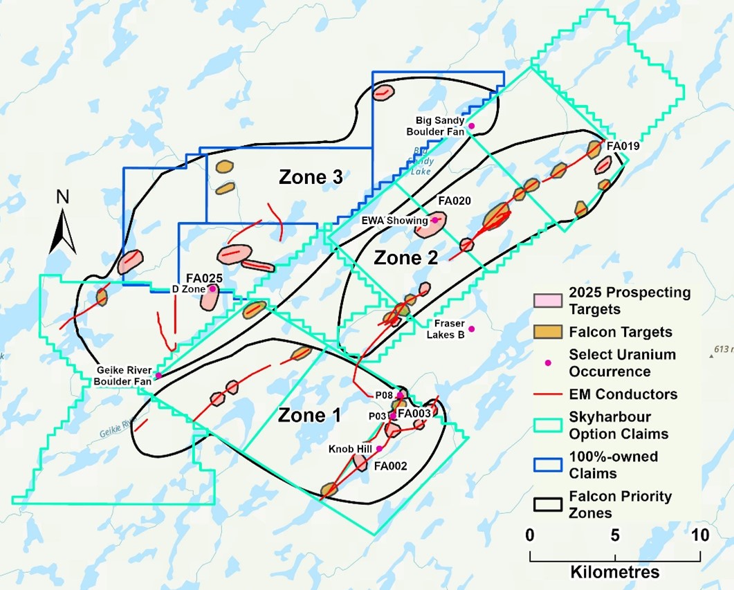 North Shore Uranium Ltd. Completes Prospecting Program at Falcon; Significant Radioactivity Discovered in Outcrops and Boulders