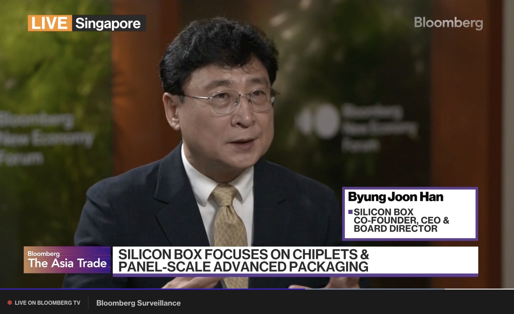 Silicon Box Enables Flexible Semiconductor Supply Chains with Advanced Packaging Technology, CEO Dr. Byung Joon Han speaks to Bloomberg News at the New Economy Forum