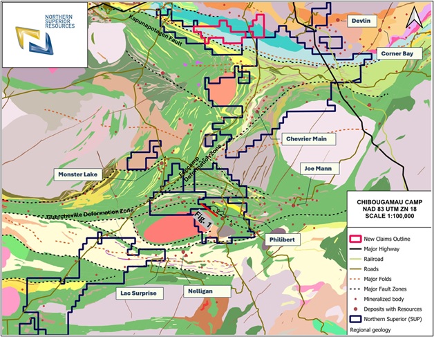 Northern Superior Expands Philibert Mineralization Potential With 1.10 g/t Au Over 25.5 Metres, 350 Metres West of Current Pit, From Historical Drilling at Hazeur and Announces Further Land Acquisitions
